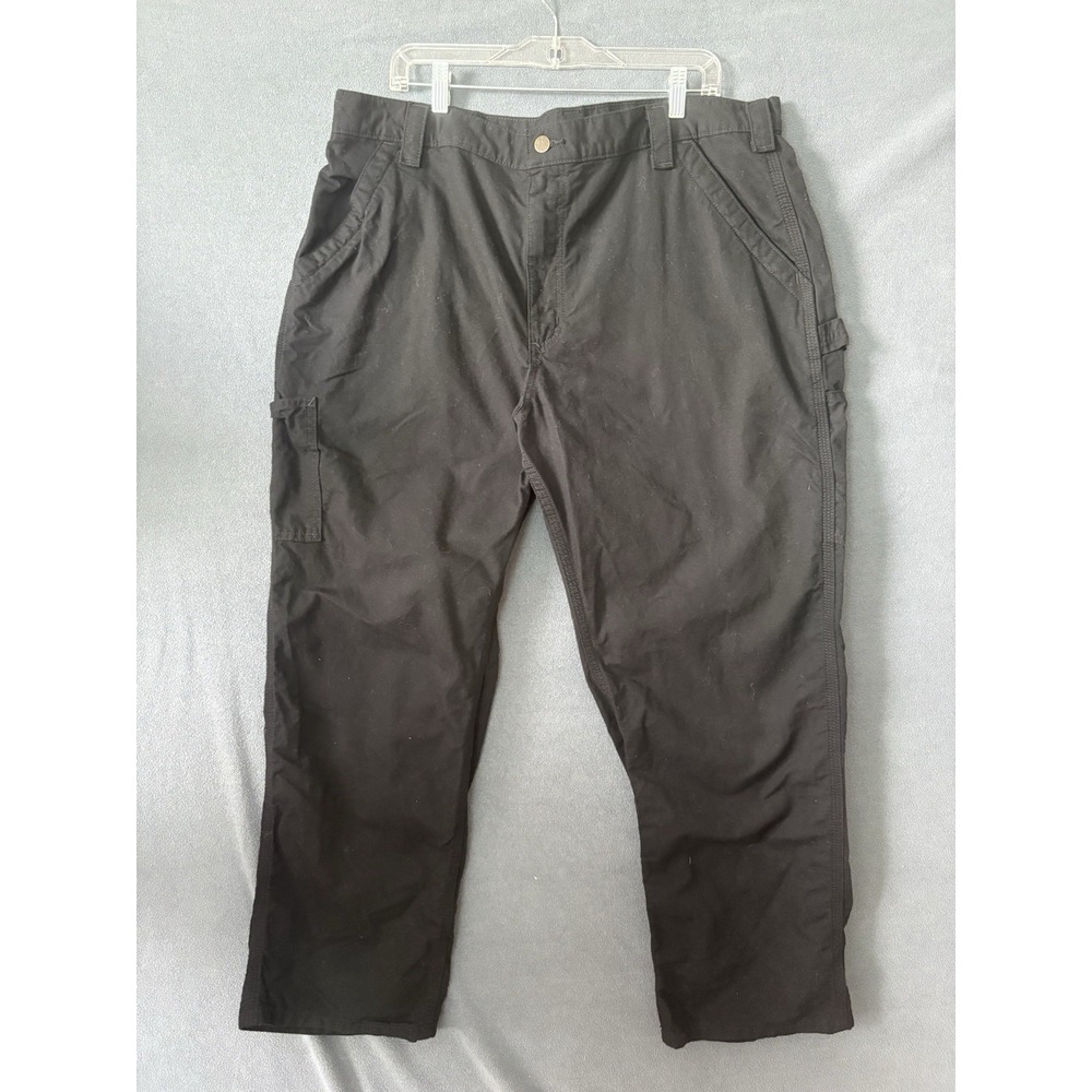 Carhartt Mens 40x30 Black Canvas Carpenter Utility Pants Loose Fit Workwear Y2K